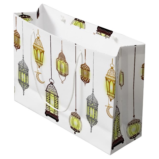 Lyktor Ramadan Mubarak Orientalisk Arabisk Muslim (Framsidan Vinklad)