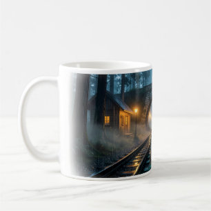 Lyktsken genom skogstunnel-mugg kaffemugg