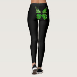 Lym sjukdom medvetenhet Leggings med Fjäril