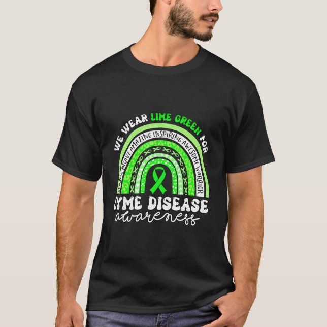 Lyme Disease Awareness Bära Lime Green Lyme Diseas T Shirt (Framsida)