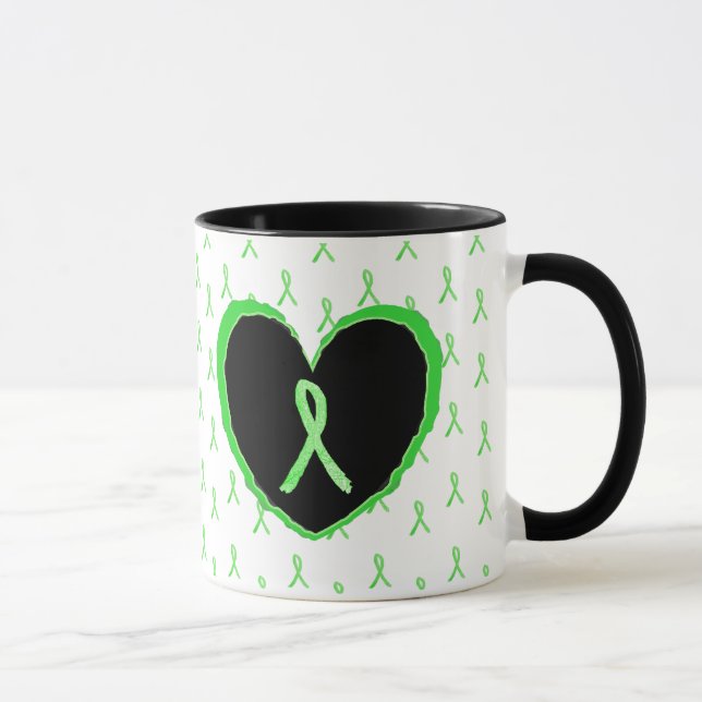 Lyme Disease Awareness Coffee Mugg med Lyme ribbon (Höger)