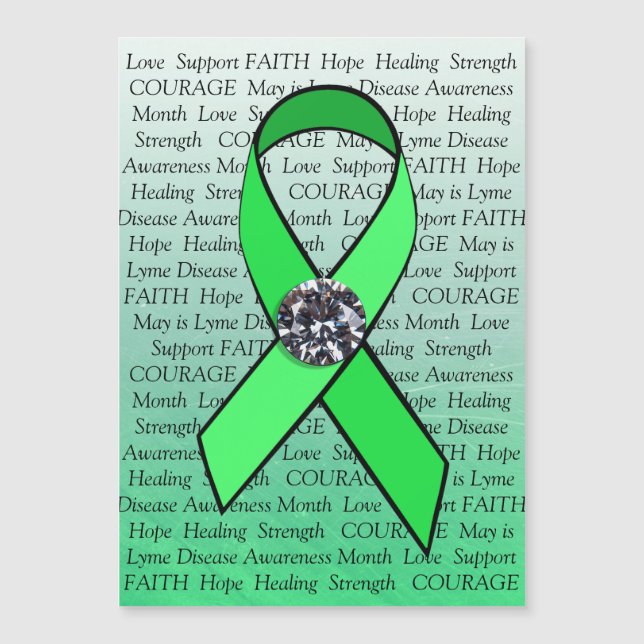 Lyme Disease Awareness faux Diamond Ribbon Magnet (Framsida)