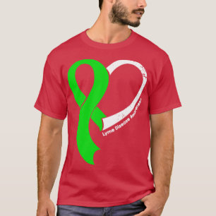 Lyme Disease Awareness Hope Kärlek Heart Ribbon Ha T Shirt