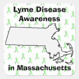Lyme Disease Awareness in Massachusetts Fyrkantigt Klistermärke