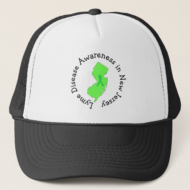 Lyme Disease Awareness in New jersey Ribbon Hat Truckerkeps (Framsida)