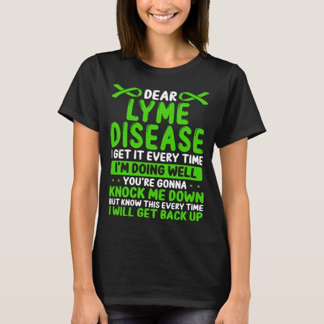 Lyme DIsease Awareness Month Lyme Disease Ribbon T Shirt (Framsida)