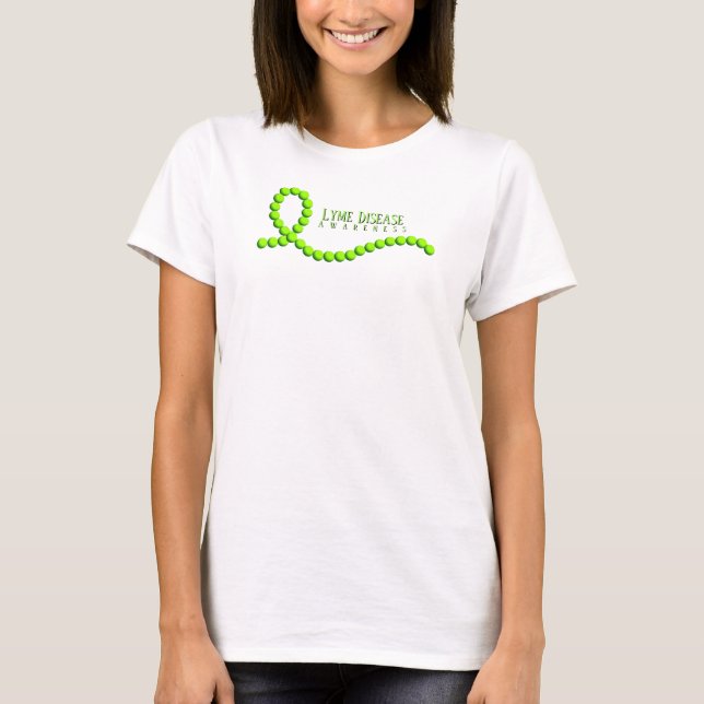 Lyme Disease Awareness Ribbon Pärlor T Shirt (Framsida)