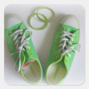 Lyme Disease Awareness Shoes och Bracelet Sticker Fyrkantigt Klistermärke