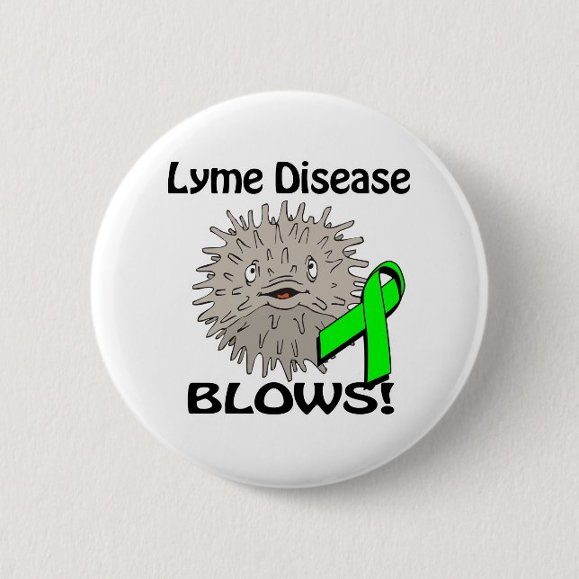 Lyme Disease Blows Awareness Design Knapp (Framsida)