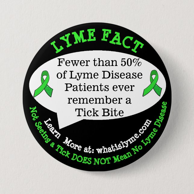 Lyme Disease Fact Buttons for Awareness Events Knapp (Framsida)