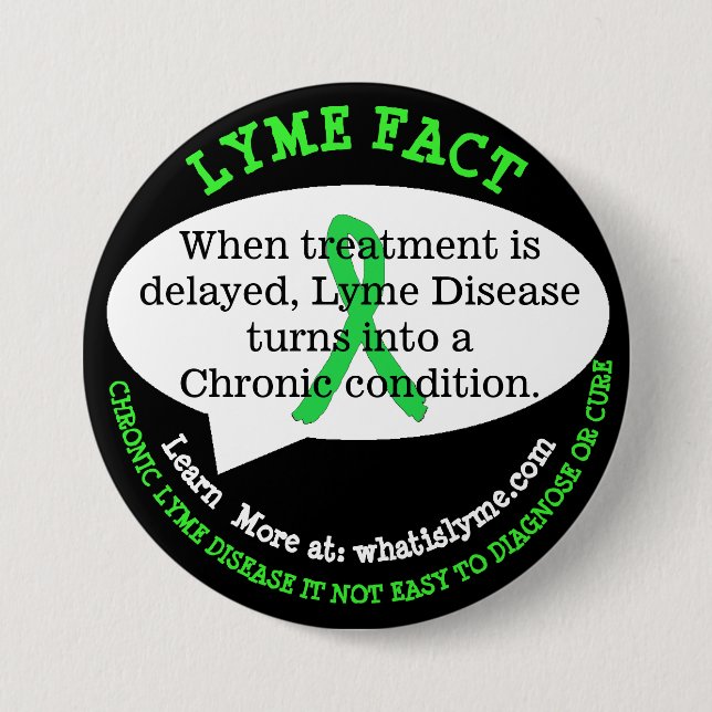 Lyme Disease Fact Buttons for Awareness Events Knapp (Framsida)