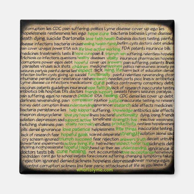 Lyme Disease Feelings Poster Nekad Ignored Magnet (Framsidan)