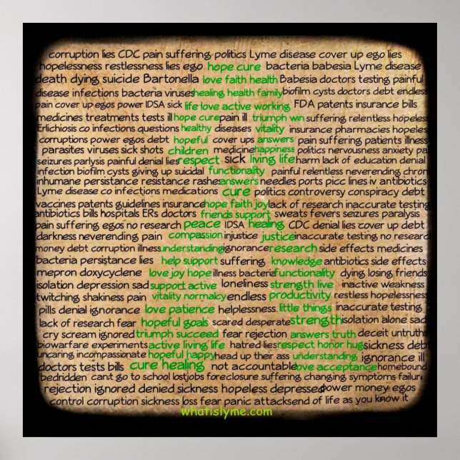 Lyme Disease Feelings Poster, nekas, ignoreras Poster (Framsidan)