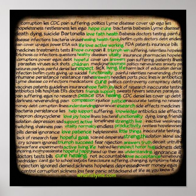 Lyme Disease Feelings Poster, nekas, ignoreras Poster (Framsidan)