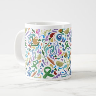 Lyme Disease Gift Awareness Support, Grönt Ribbon Jumbo Mugg