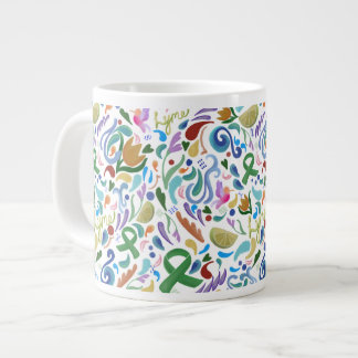 Lyme Disease Gift Awareness Support, Grönt Ribbon Jumbo Mugg
