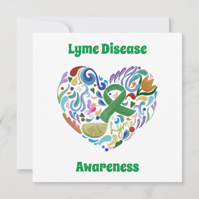 Lyme Disease Grönt Ribbon Awareness Kort (Framsida)
