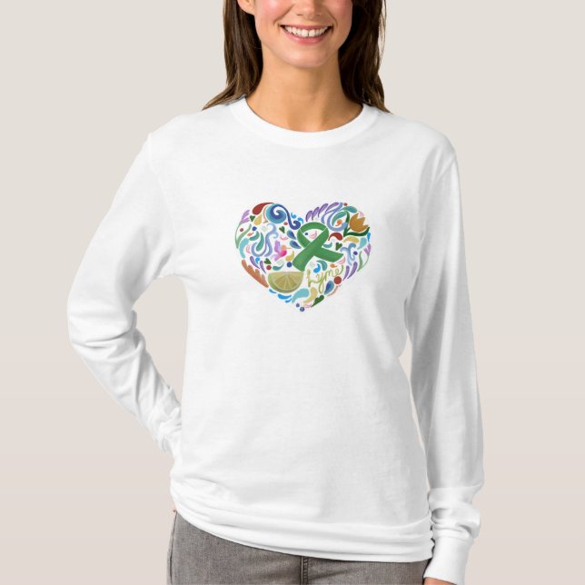 Lyme Disease Heart Awareness Långärmad shirt T (Framsida)