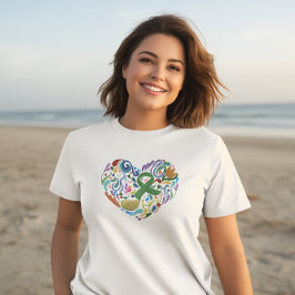 Lyme Disease Heart, Grönt Ribbon Awareness T Shirt
