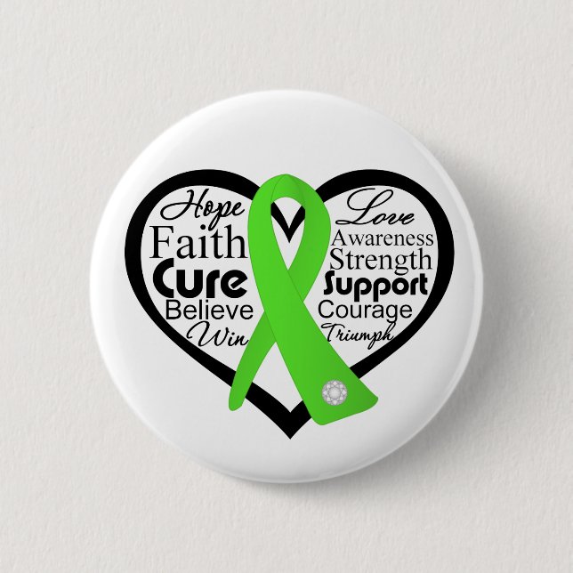 Lyme Disease Hjärtat Ribbon Collage Knapp (Framsida)