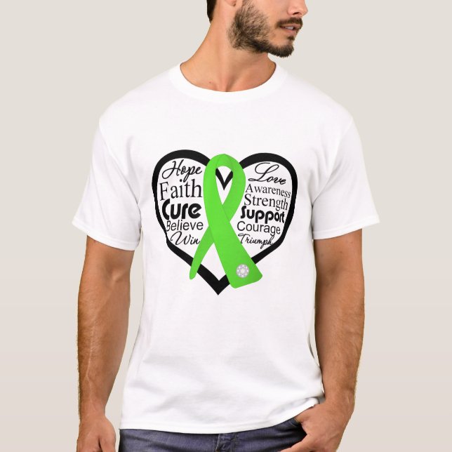 Lyme Disease Hjärtat Ribbon Collage Tee (Framsida)
