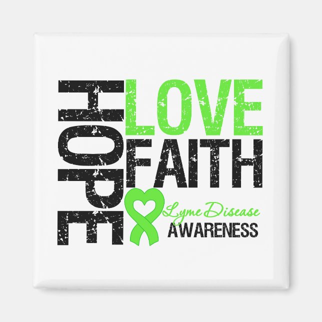 Lyme Disease Hope Kärlek Faith Magnet (Framsidan)