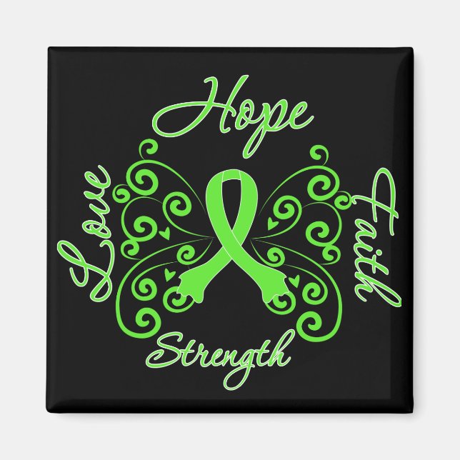 Lyme Disease Hope Motto Butterfly Magnet (Framsidan)