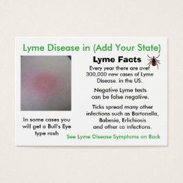 Lyme Disease in ditt statliga informationskort Visitkort