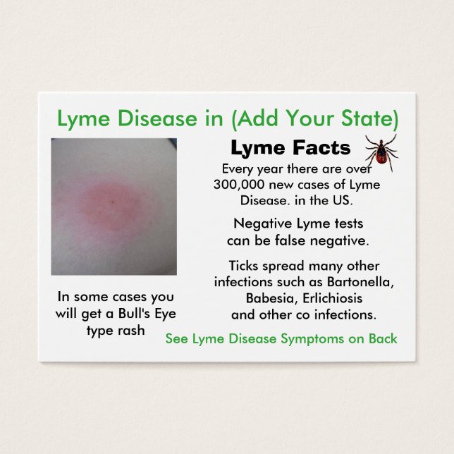 Lyme Disease in ditt statliga informationskort Visitkort (Framsidan)
