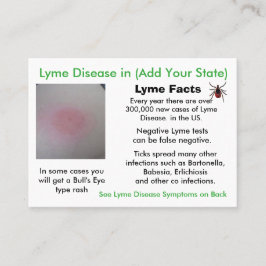 Lyme Disease in ditt statliga informationskort Visitkort