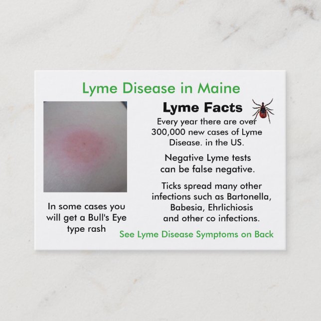 Lyme Disease in Maine Information Cards Visitkort (Framsida)