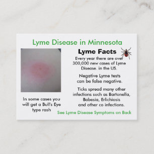 Lyme Disease in Minnesota Information Cards Visitkort
