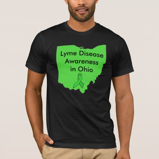 Lyme Disease in Ohio Awareness Ribbon Shirt Tee (Framsida)