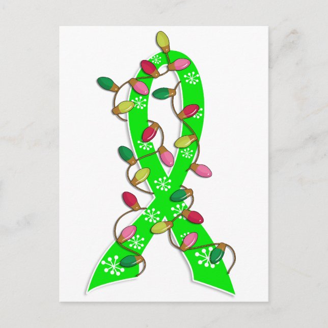 Lyme Disease jul Ljus Ribbon Helg Vykort (Framsida)