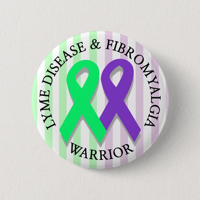 Lyme Disease och Fibromyalgia Survivor Button Knapp (Framsida)