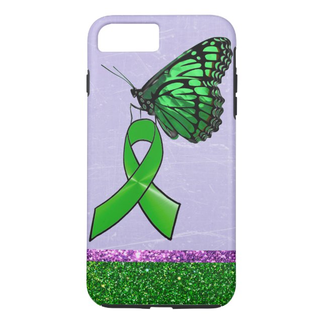 Lyme Disease Phone Case Lila Grönt Butterfly Case-Mate iPhone Skal (Baksida)