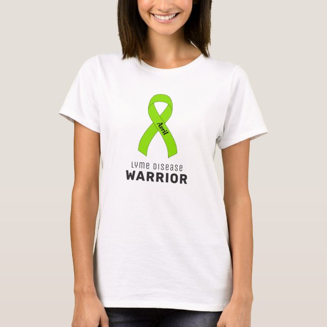 Lyme Disease Ribbon White T- Shirt T Shirt (Framsida)