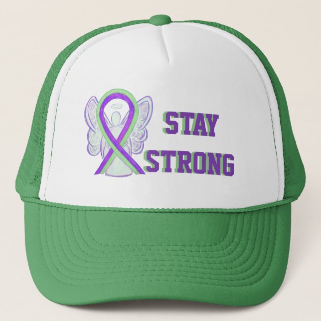 Lyme Disease, smärta, Lupus Awareness Ribbon Hat Truckerkeps (Framsida)