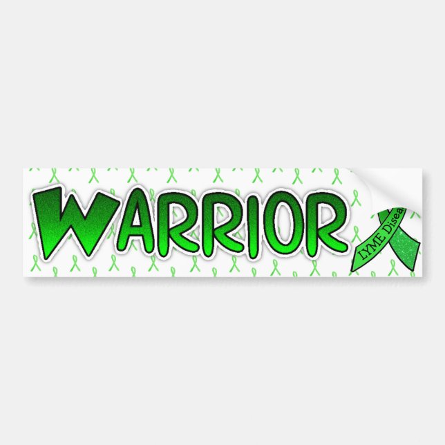 Lyme Disease Warrior Awareness Ribbon Bumper Bildekal (Framsidan)