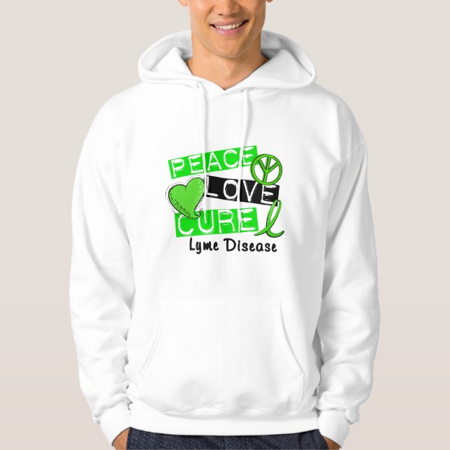 Lyme för fredkärlekbot sjukdom 1 hoodie (Framsida)