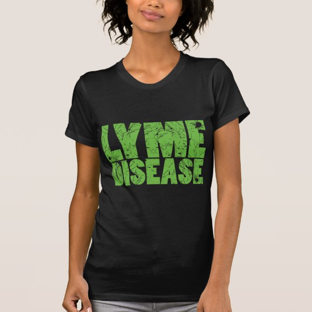 Lyme görar grön "Lyme sjukdom" design med T Shirt (Framsida)