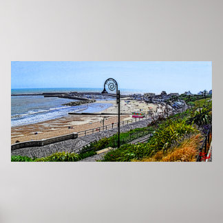 Lyme Regis Beach och Cobb Poster
