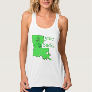 "Lyme suger" i Louisiana Damtoppar Linne Med Racerback