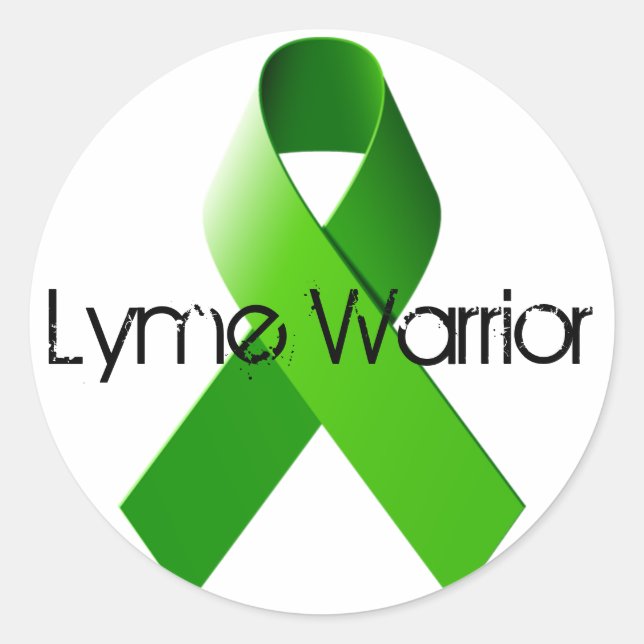 Lyme Warrior Sticker Runt Klistermärke (Framsida)