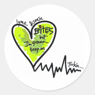 LymeAngels/Lyme bitor! Runt Klistermärke
