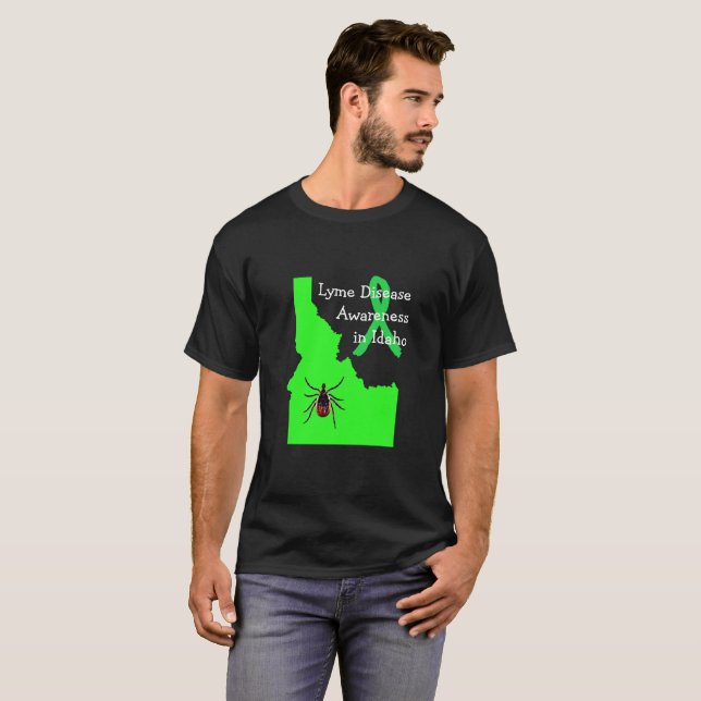 Lymesjuka medvetenhet i Idaho Fästing T-shirt (Hel framsida)