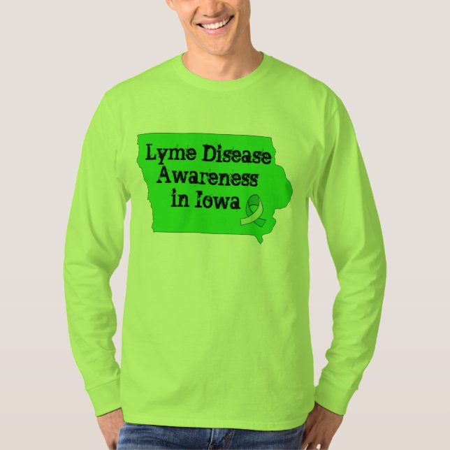 Lymesjuka-medvetenhet i Iowa-tröja Tee (Framsida)