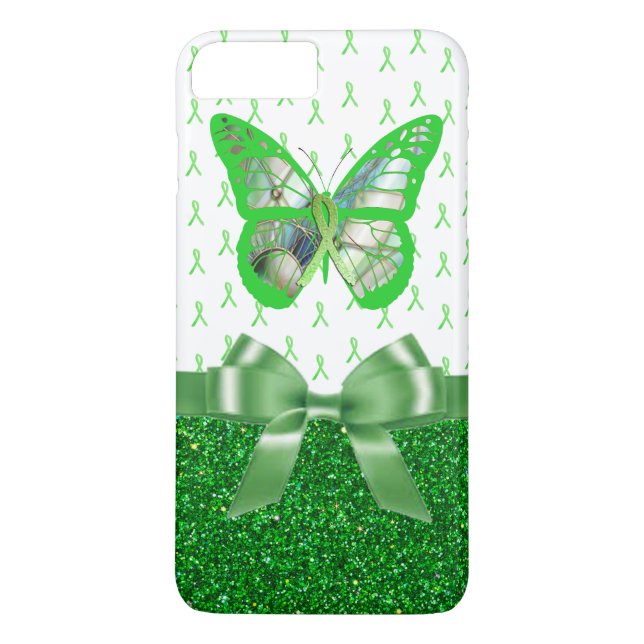 Lymesjukdom Medvetenhet Fjäril Falskt Glitter Case-Mate iPhone Skal (Baksida)
