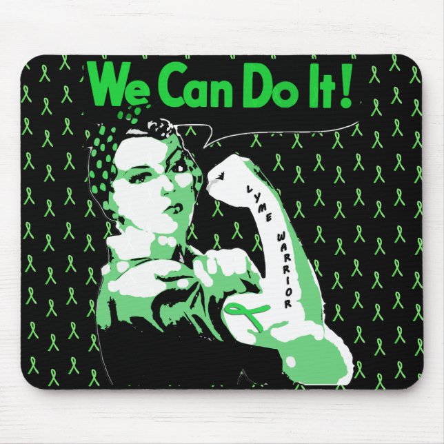 Lymesjukdom medvetenhet "We Can Do It" Musmatta (Framsidan)