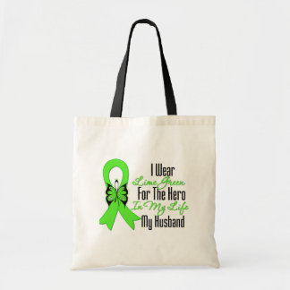 Lymfkörtelcancercancerband min hjälte min make tygkasse